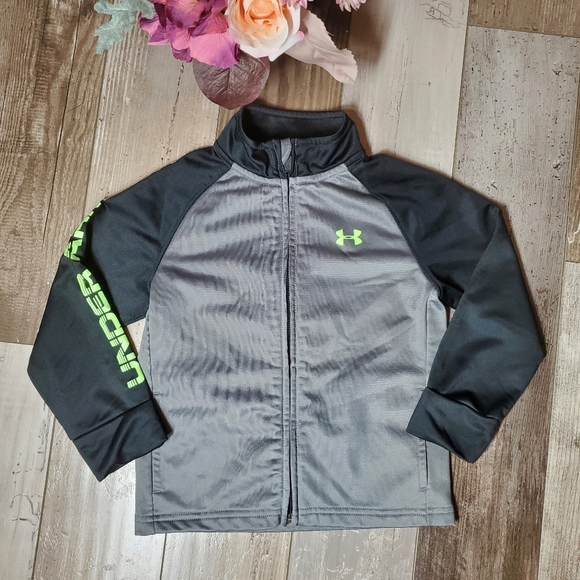 Under Armour Toddler Boy Lightweight Zip-Up Jacket Size 3T Black Gray EUC - Picture 1 of 16